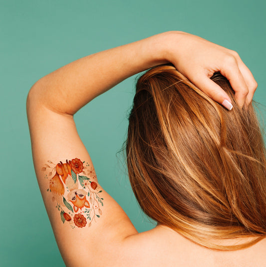 Whimsical Fox Temporary Tattoo