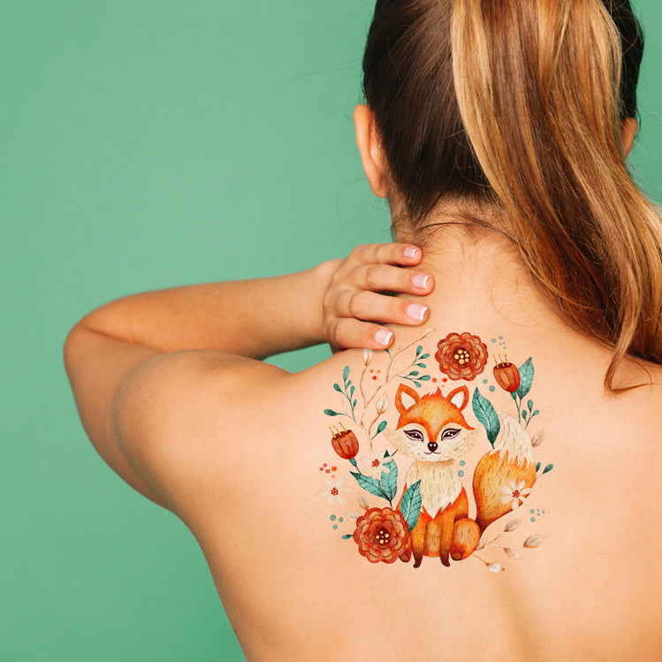 Whimsical Fox Temporary Tattoo