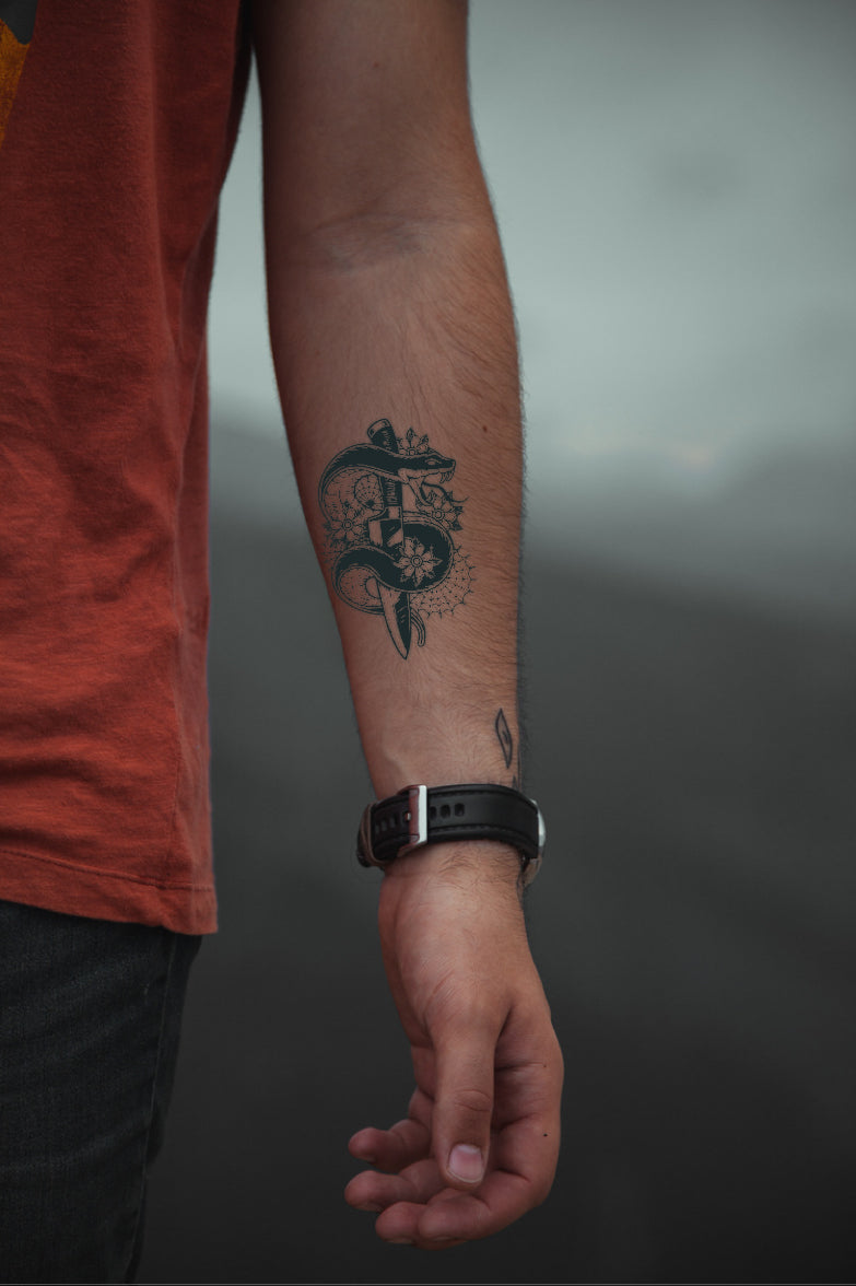 Serpent Blade Tattoo Sticker